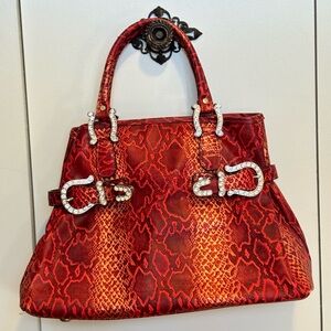 *Like New* Red Snakeskin Raviani Handbag